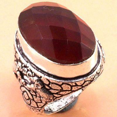 Rub 948a bague chevaliere t55 rubis 15x22mm 12gr medievale bijou argent925