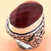 Rub 948b bague chevaliere t55 rubis 15x22mm 12gr medievale bijou argent925