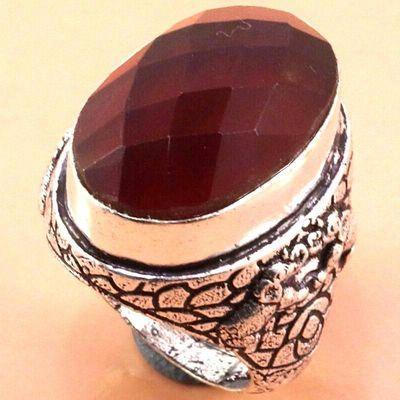 Rub 948a bague chevaliere t55 rubis 15x22mm 12gr medievale bijou argent925