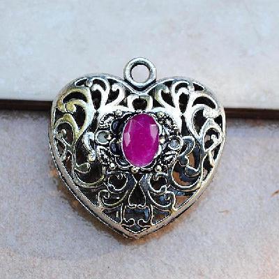 Rub 953a pendentif coeur pendant rubis achat vente bijou argent 925