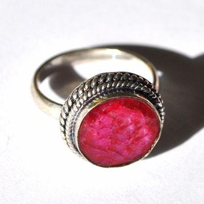 Rub 955a bague chevaliere anneau t52 60 rubis 12mm 6gr medievale bijou argent925