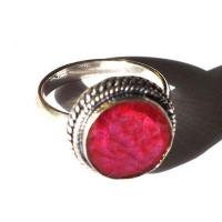 Rub 955c bague chevaliere anneau t52 60 rubis 12mm 6gr medievale bijou argent925