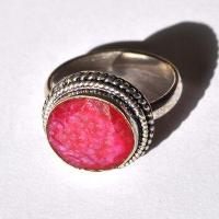 Rub 955d bague chevaliere anneau t52 60 rubis 12mm 6gr medievale bijou argent925