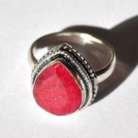 Rub 956d bague chevaliere anneau t52 60 rubis 10x15mm 6gr medievale bijou argent925