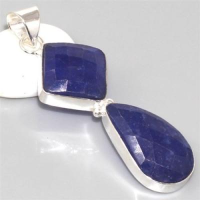 SA-0304 - Joli PENDENTIF Vintage avec 2 gros saphirs bleus 49 carats - 9.9 g  et Argent 925