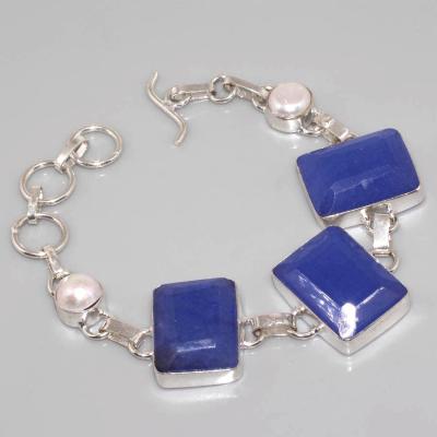 Sa 0311a bracelet saphir perle cachemir argent 925 achat vente 1