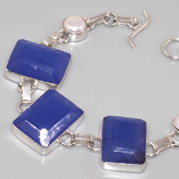 Sa 0311d bracelet saphir perle cachemir argent 925 achat vente