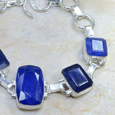 SA-0334 - BRACELET en SAPHIR Bleu du cachemire - Argent 925 - 149 carats - 29,8 gr