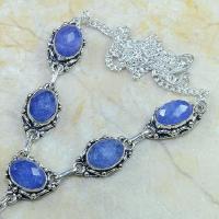 Sa 0342b collier parure sautoir saphir cachemire argent 925 achat vente