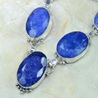 Sa 0345b collier parure sautoir saphir cachemire argent 925 achat vente