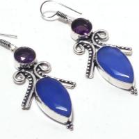 Sa 0404c boucles oreilles saphir 20x10mm 14gr achat vente bijou ethnique argent 925