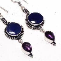 Sa 0411c boucles oreilles saphir amethyste 10x15mm 14gr achat vente bijou ethnique argent 925