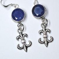 Sa 0414c boucles oreilles saphir royal fleur de lys 15mm achat vente bijou argent 925