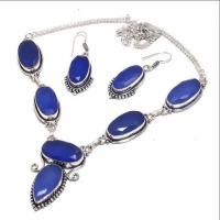 Sa 0416d collier boucles oreilles saphir 12x22mm 48gr achat vente bijou ethnique argent 925