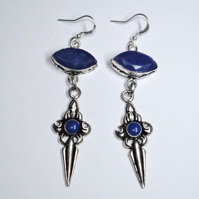 Sa 0419e boucles oreilles saphir orientales 10x15mm achat vente bijou argent 925