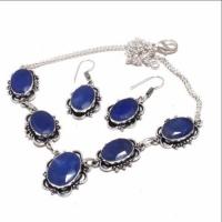 Sa 0426d collier boucles oreilles saphir 14x18mm achat vente bijou argent 925