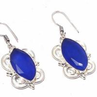 Sa 0427c boucles oreilles saphir 12x22mm 10gr achat vente bijou ethnique argent 925