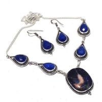 Sa 0453a collier boucles oreilles sodalite saphir 10x15mm 35gr achat vente bijou argent 925