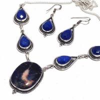 Sa 0453b collier boucles oreilles sodalite saphir 10x15mm 35gr achat vente bijou argent 925