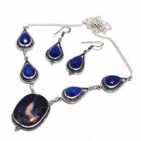 Sa 0453d collier boucles oreilles sodalite saphir 10x15mm 35gr achat vente bijou argent 925