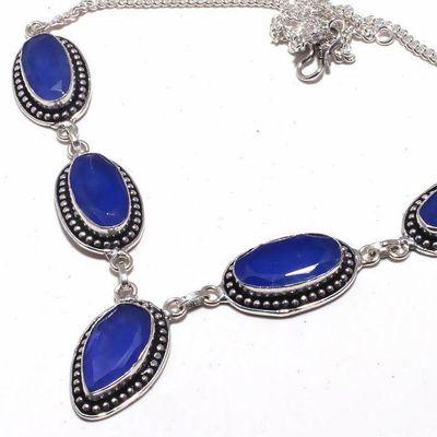 Sa 0454b collier parure saphir 12x22mm 39gr achat vente bijou ethnique argent 925