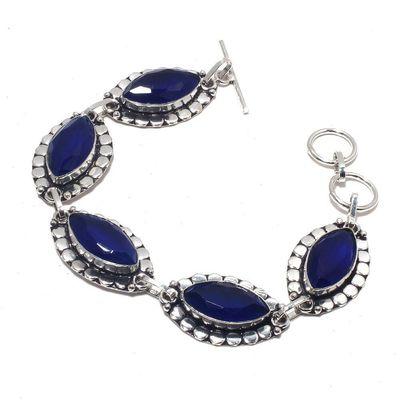 Sa 0464b bracelet saphir bleu cachemire 24gr 10x20mm achat vente bijou ethnique argent 925