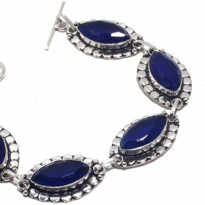 Sa 0464b bracelet saphir bleu cachemire 24gr 10x20mm achat vente bijou ethnique argent 925