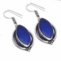 Sa 0465c collier boucles oreilles saphir bleu 41gr 10x20mm achat vente bijou ethnique argent 925