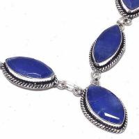 Sa 0467c collier parure sautoir saphir bleu 30gr 10x20mm achat vente bijou ethnique argent 925