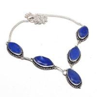 Sa 0468a collier parure sautoir saphir bleu 34gr 12x22mm achat vente bijou ethnique argent 925