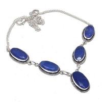 Sa 0469a collier parure sautoir saphir bleu 30gr 10x20mm achat vente bijou ethnique argent 925