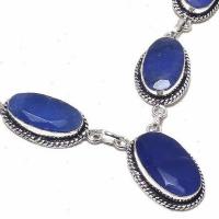 Sa 0469c collier parure sautoir saphir bleu 30gr 10x20mm achat vente bijou ethnique argent 925