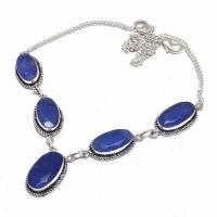 Sa 0469d collier parure sautoir saphir bleu 30gr 10x20mm achat vente bijou ethnique argent 925