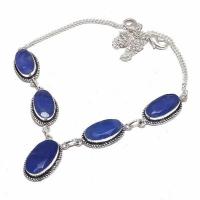 Sa 0469d collier parure sautoir saphir bleu 30gr 10x20mm achat vente bijou ethnique argent 925