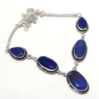 Sa 0472a collier parure sautoir saphir bleu 30gr 10x22mm achat vente bijou ethnique argent 925