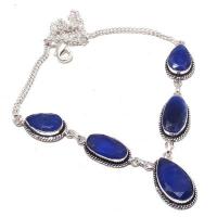 Sa 0473a collier parure sautoir saphir bleu 28gr 10x20mm achat vente bijou ethnique argent 925