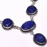 Sa 0474c collier parure sautoir saphir bleu 29gr 10x20mm achat vente bijou ethnique argent 925