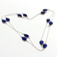 Sa 0475a collier parure sautoir 12 saphir bleu 25gr 10x8mm achat vente bijou ethnique argent 925