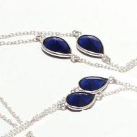 Sa 0475c collier parure sautoir 12 saphir bleu 25gr 10x8mm achat vente bijou ethnique argent 925