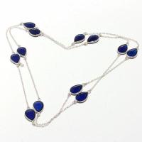 Sa 0475d collier parure sautoir 12 saphir bleu 25gr 10x8mm achat vente bijou ethnique argent 925