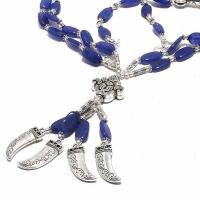 Sa 0476b collier 4pendants cornes saphir bleu 65gr 10x8mm achat vente bijou ethnique argent 925