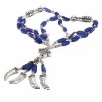 Sa 0476d collier 4pendants cornes saphir bleu 65gr 10x8mm achat vente bijou ethnique argent 925