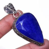 Sa 0481a pendentif pendant saphir topaze bleue 20gr 25x40mm achat vente bijou argent 925