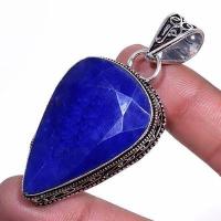 Sa 0481b pendentif pendant saphir topaze bleue 20gr 25x40mm achat vente bijou argent 925