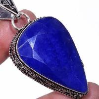 Sa 0481c pendentif pendant saphir topaze bleue 20gr 25x40mm achat vente bijou argent 925