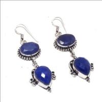 Sa 0482a boucles oreilles saphir bleu 15gr 10x15mm achat vente bijou argent 925