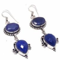 Sa 0482c boucles oreilles saphir bleu 15gr 10x15mm achat vente bijou argent 925