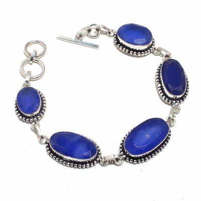 Sa 0483b bracelet saphir bleu 26gr 10x20mm achat vente bijou ethnique argent 925