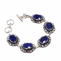 Sa 0484d bracelet saphir bleu 24gr 10x15mm achat vente bijou ethnique argent 925