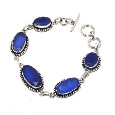 Sa 0485b bracelet saphir bleu 23gr 10x20mm achat vente bijou ethnique argent 925